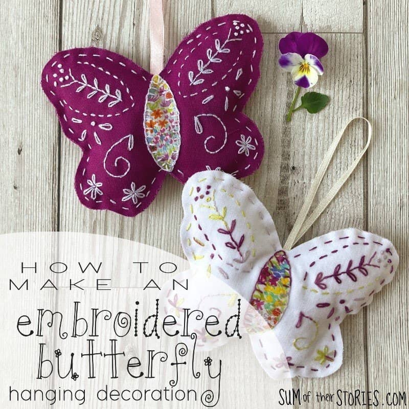 embroidered butterfly decoration