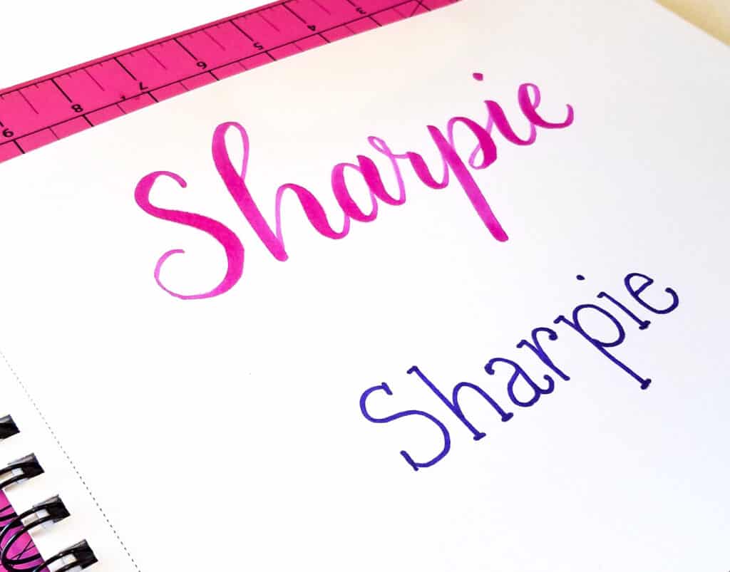 Sharpie marker lettering on Sketchbar Mirror Paper