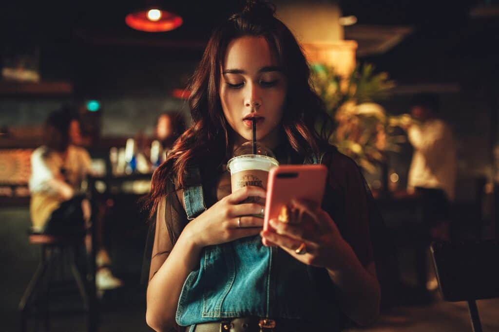 girl using a smartphone
