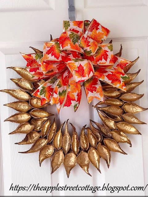 milkweed pod wreath