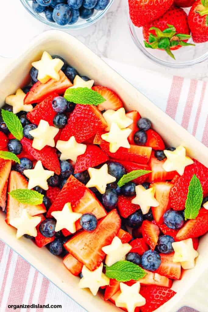 red, white, and blue fruit salad